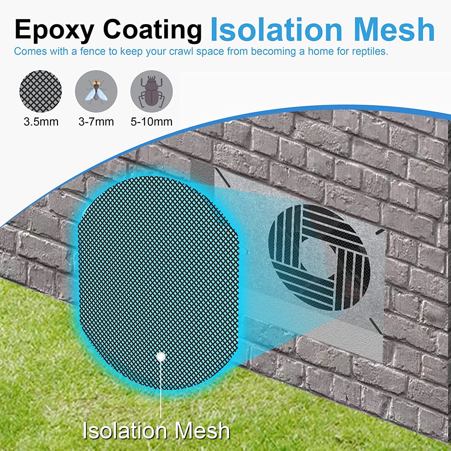 Denwenny 720CFM IP55 Rated High Flow Powered Crawl Space Ventilation Fans, 10" Vent Fan with humidistat,Dehumidistat