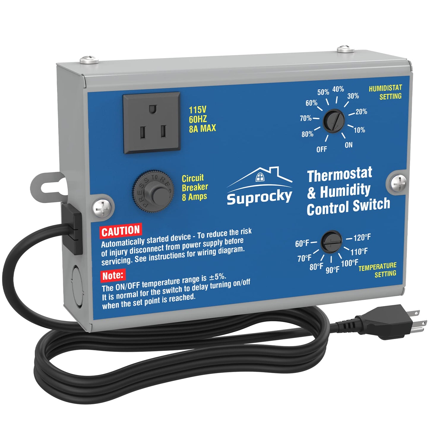 Adjustable Dual Thermostat and Humidity Control Switch RT10