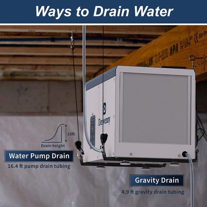 Denwenny Crawl Space / Basement Dehumidifier with Pump and Drain Hose Removal 120 PPD