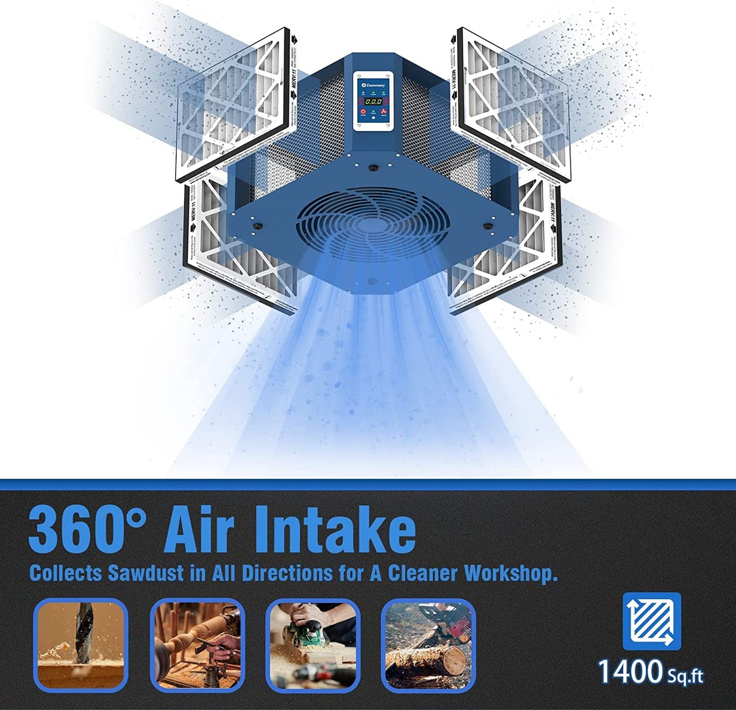 Denwenny 360 degree Intake Air FIltration System Built-In Ionizer