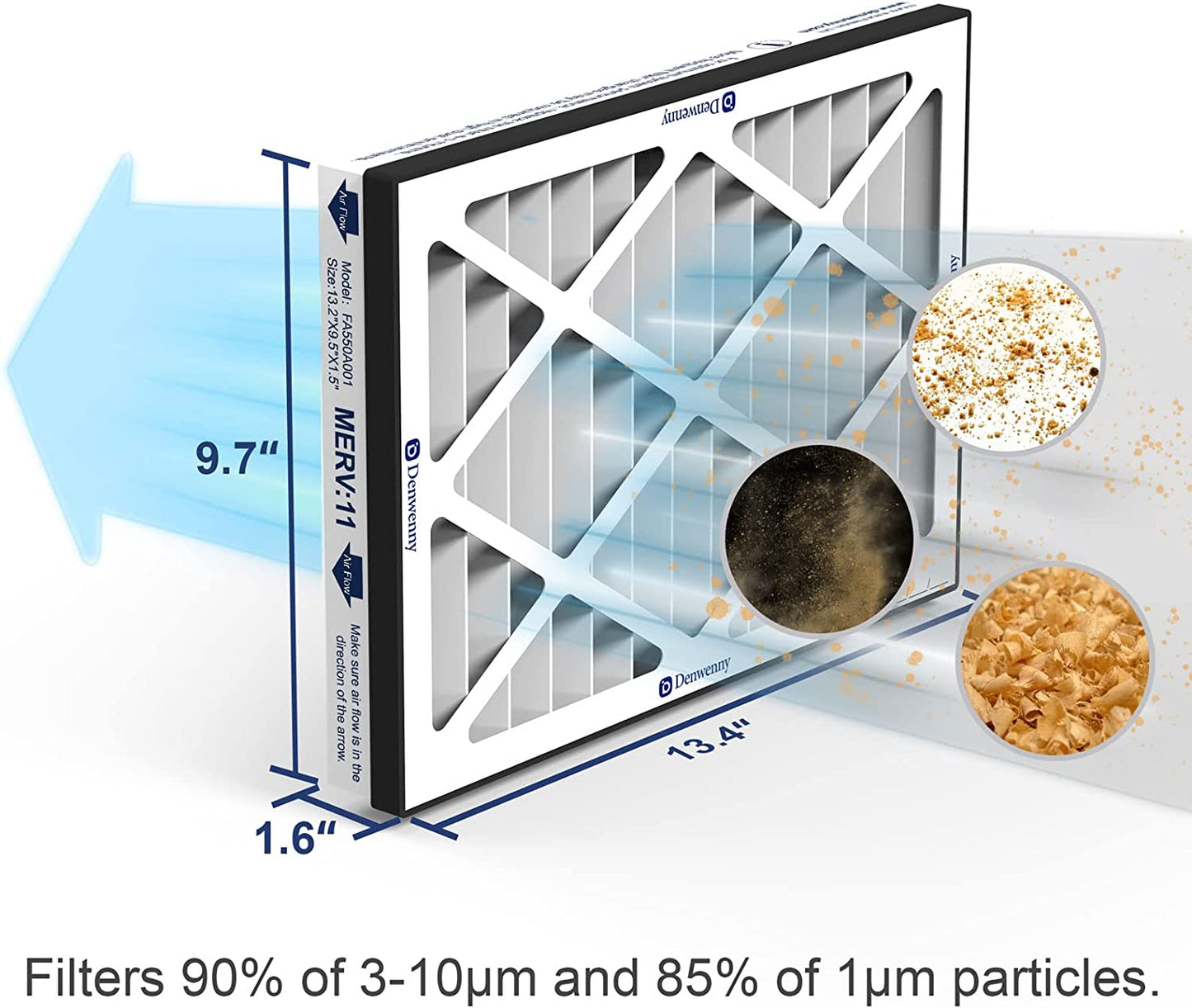 Denwenny FA550A001 Merv 11 Filter for KingMaster F12 / KingMaster F12D, 4-Pack White Filter