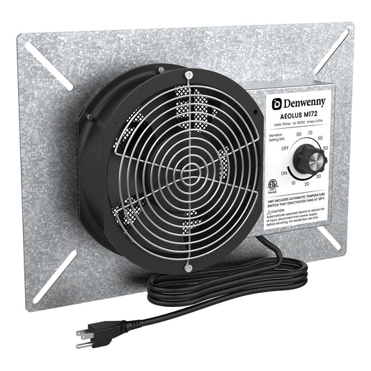 Denwenny 260CFM Crawl Space Ventilator Fan, 6.7 Inch Vent Fan with humidistat Dehumidistat